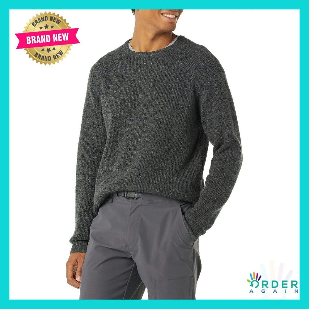 Men's Long-Sleeve Crewneck Sweater Relaxed Fit Soft Touch Cotton Blend Classic